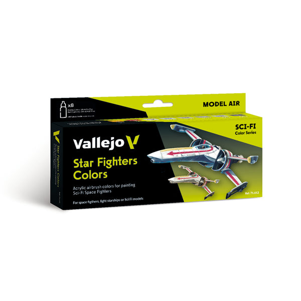 set de pinturas acrílicos star fighters colors 18 ml vallejo model air