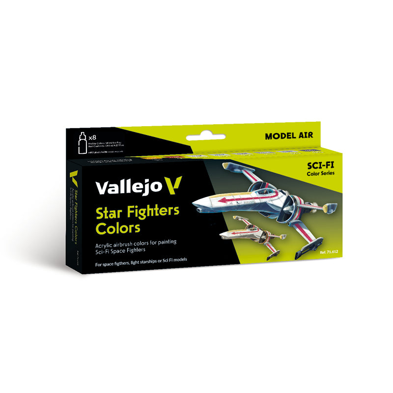 set de pinturas acrílicos star fighters colors 18 ml vallejo model air