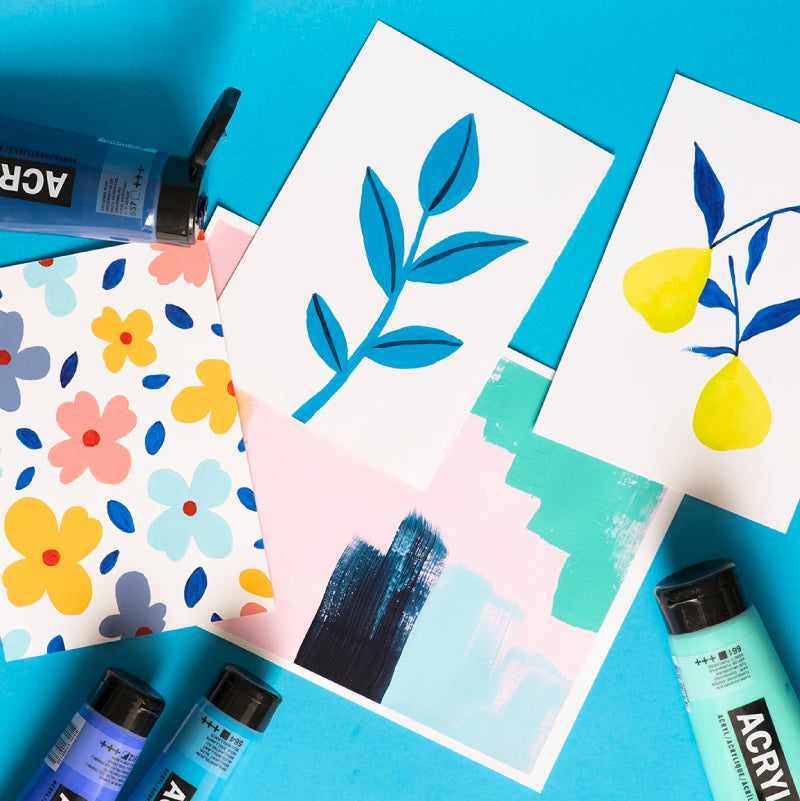 Técnica de pintura acrílica con materiales profesionales