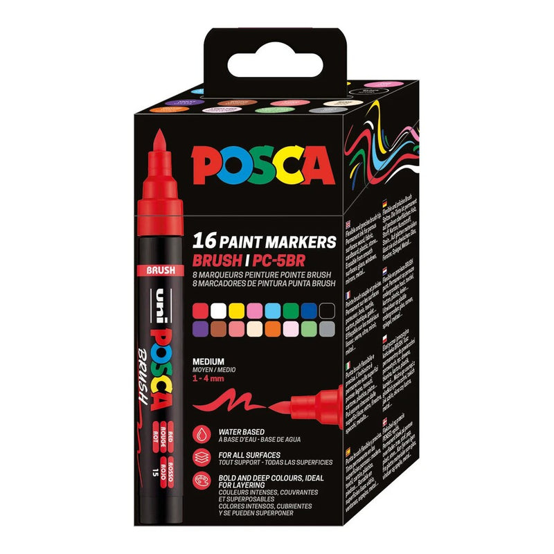 set de 16 rotuladores posca pc-5br