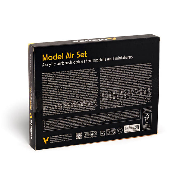 set 2 pinturas acrílicas colores metalicos vallejo air model