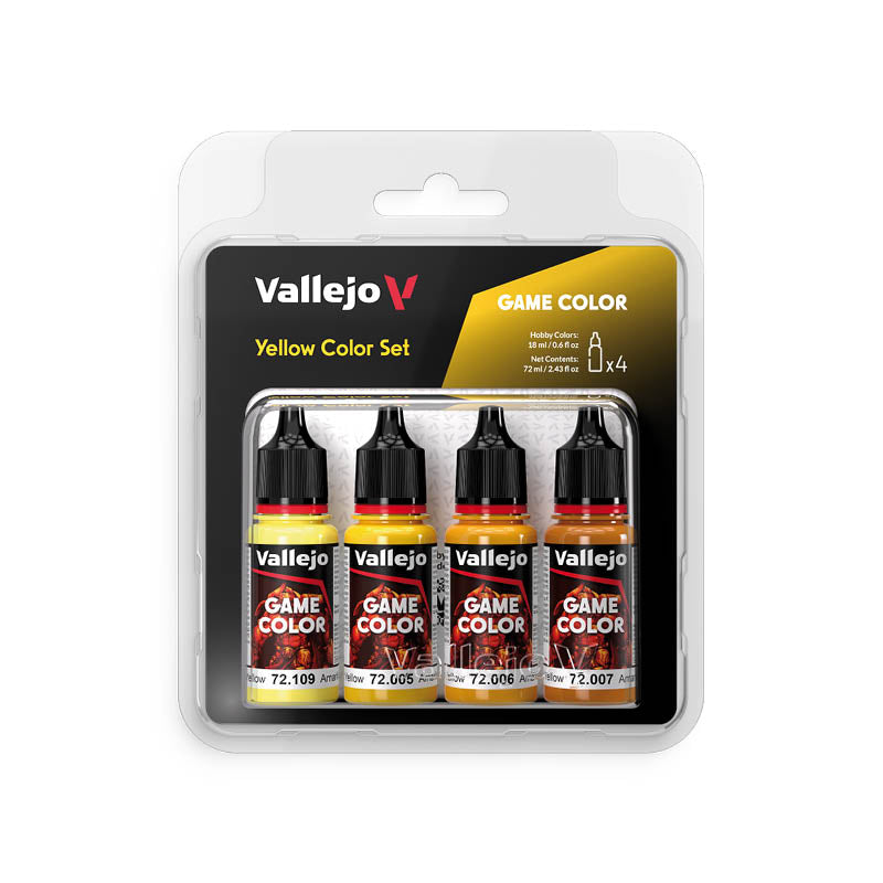 vallejo games color set 4 acrílicos de color amarillo