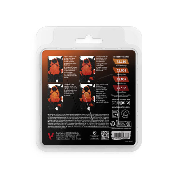 vallejo game color set 4 acrilicos tonos naranjas