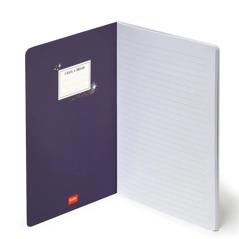 libreta grande B5 con hojas a rayas legami stars