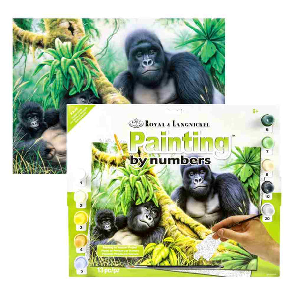 Set Pintar Por Números 13 Piezas Gorilas Royal & Langnickel