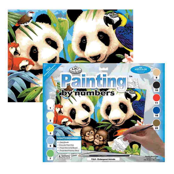 Set Pintar Por Números 13 Piezas Pandas Royal & Langnickel