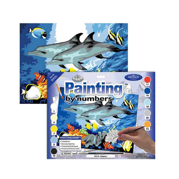 Set Pintar Por Números 13 Piezas Delfines Royal & Langnickel