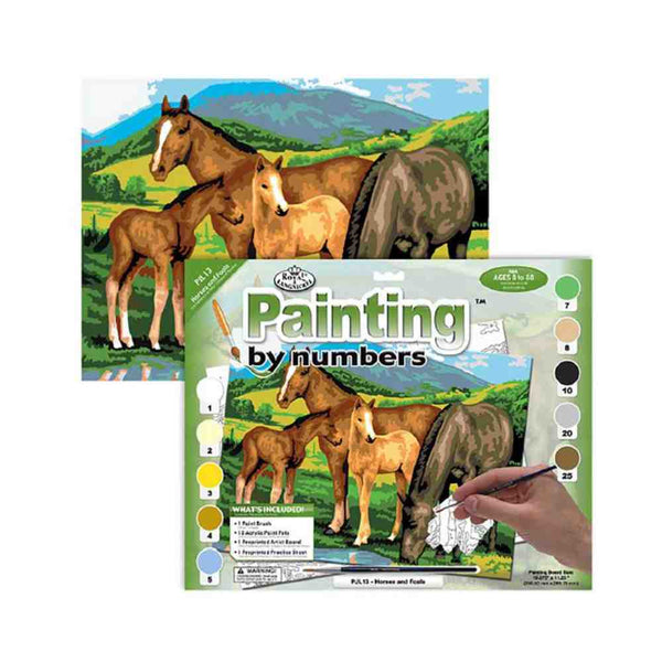 Set Pintar Por Números 13 Piezas Caballos Safari Royal & Langnickel