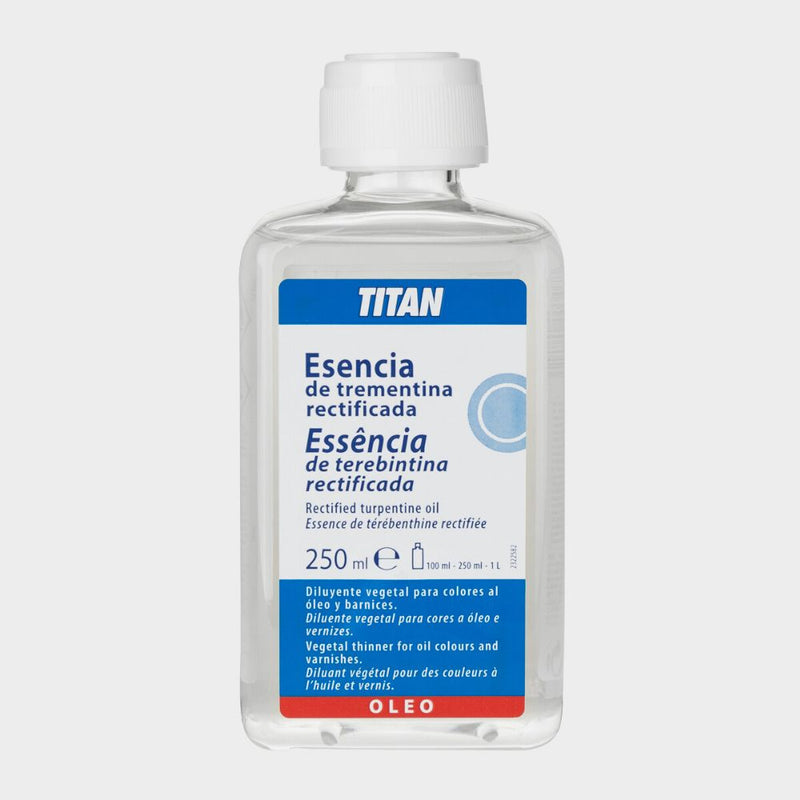 Bote Esencia Trementina marca Titan para Pinturas Oleo y Barnices 250ml
