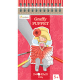 Cuaderno Colorear Dibujos Hadas Convertible en 24 Marionetas Tamaño Bolsillo Graffy Puppet de Avenue Mandarine