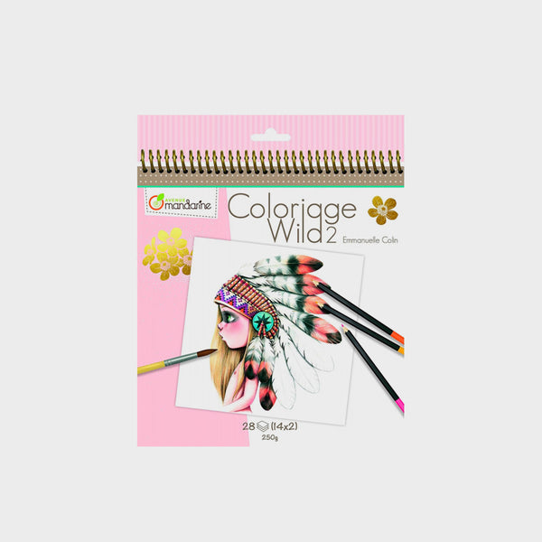 Cuaderno Colorear Coloriage Wild 2 Avenue Mandarine