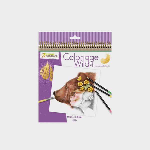 Cuaderno Colorear Coloriage Wild 4 Avenue Mandarine