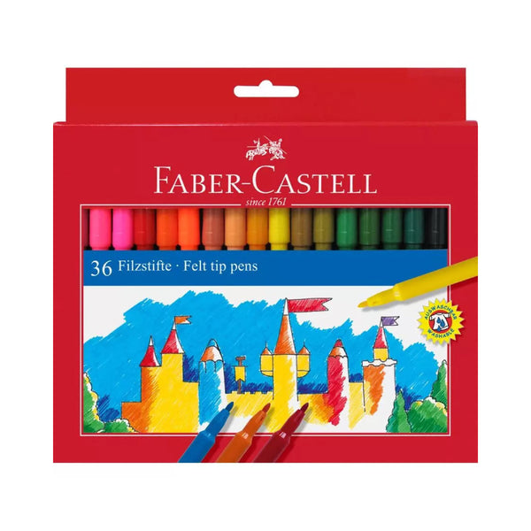 Estuche 36 Rotuladores Escolares Serie Roja Faber Castell