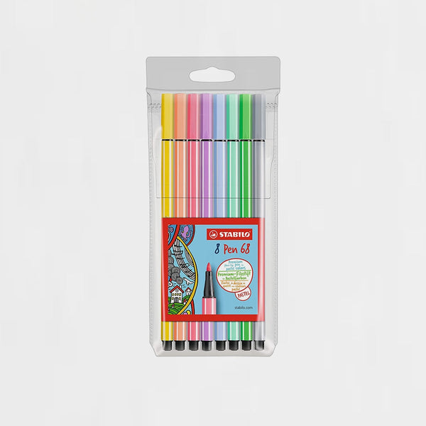 Estuche 8 Rotuladores Stabilo Pen 68 Pastel