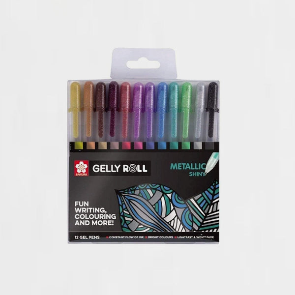 Estuche 12 Bolígrafos Gel Gelly Roll SAKURA Metallic Shiny (1)