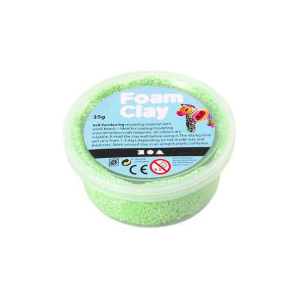 Pasta de Modelar Verde Neón Foam Clay 35 gr