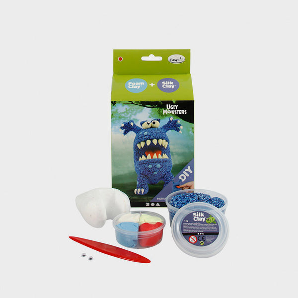 Kit de Modelar para Niños Monstruo Azul pastas Silk Clay + Foam Clay