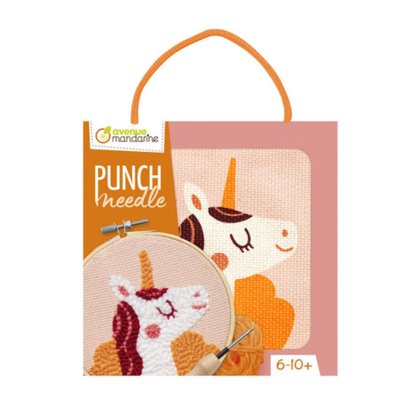 Set Bordar Punch Needle Unicornio Avenue Mandarine
