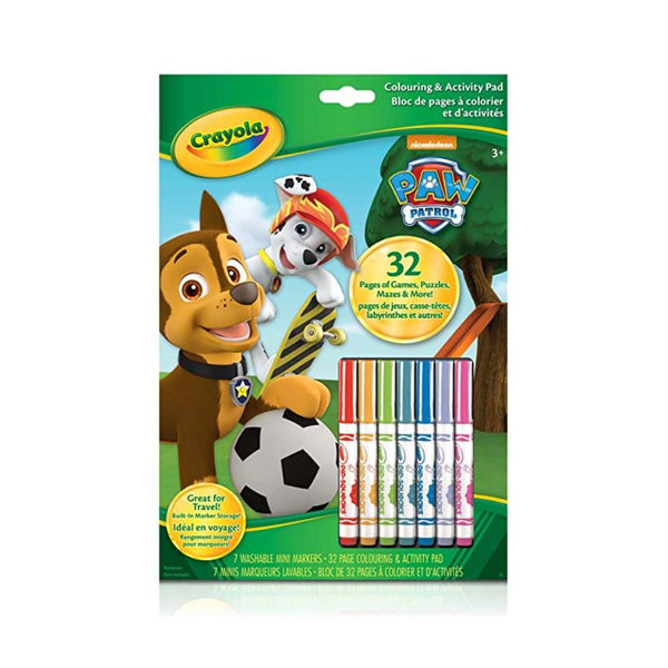 Libro Actividades Paw Patrol con 7 rotuladores Crayola
