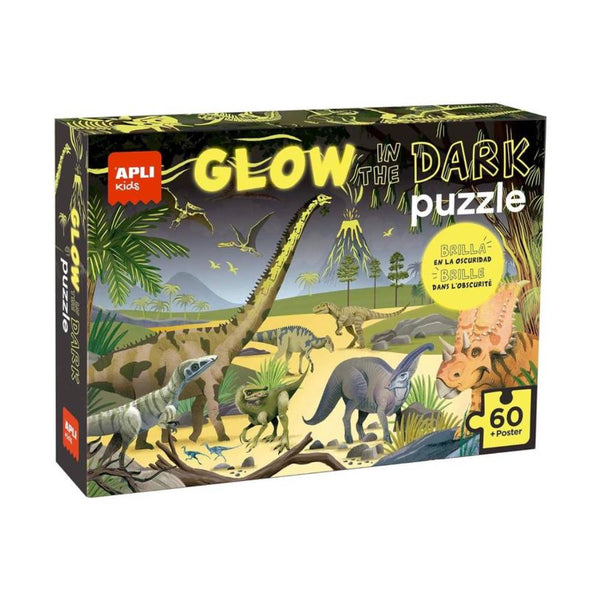 Puzzle 60 piezas Glow in the Dark Dinosaurios