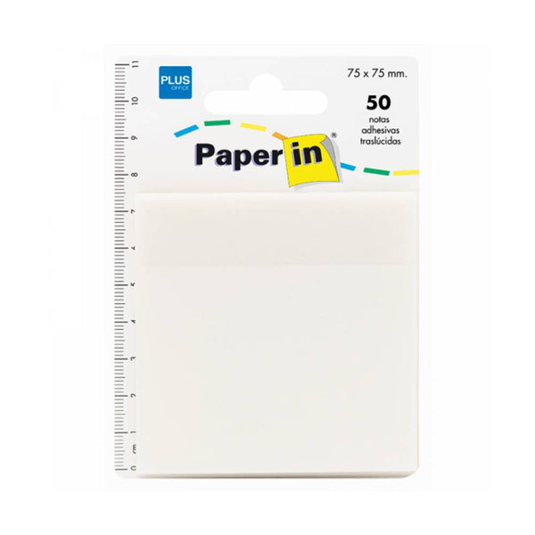 50 Notas Adhesivas Translúcidas Paper-In 75x75