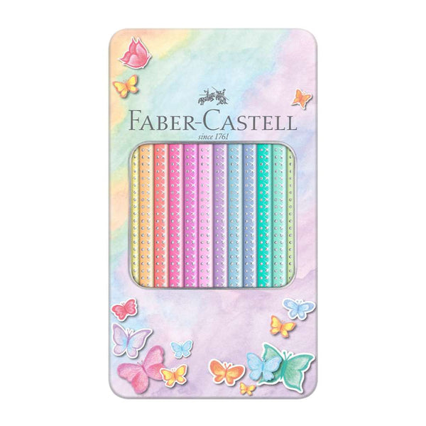 Caja Metal 12 Lápices Sparkle Pastel Faber Castell