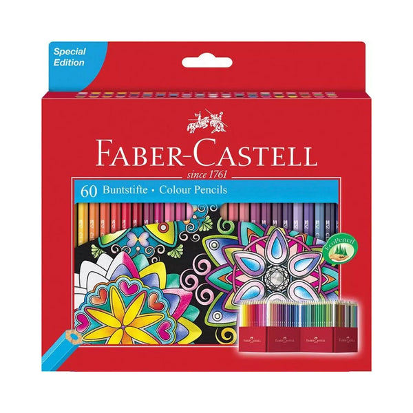 Caja Cartón 60 Lápices Clásicos de Colores Faber Castell