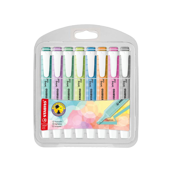 Set 8 Subrayadores Colores Pastel Swing Cool Stabilo