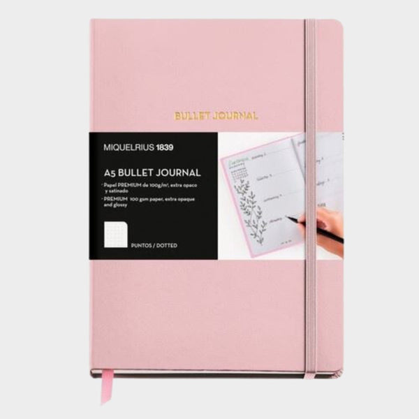 Cuaderno Rígido A5 Bullet Journal Rosa MiquelRius
