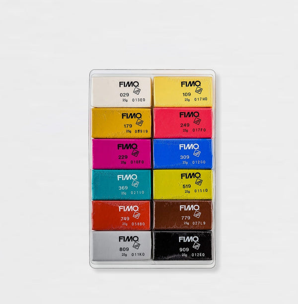 Pack 12 Colores Leather Effect 25gr Fimo