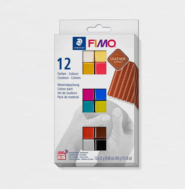 Pack 12 Colores Leather Effect 25gr Fimo (1)