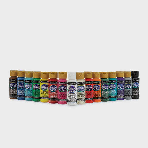 Pack De 16 Pinturas Acrílicas Americana Con Colores Vivos Para Manualidades Y Bellas Artes