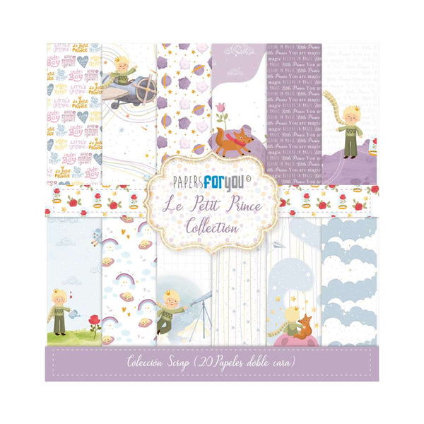 Set 20 Papeles Scrap Doble Cara 20x20 El Principito Papers For You