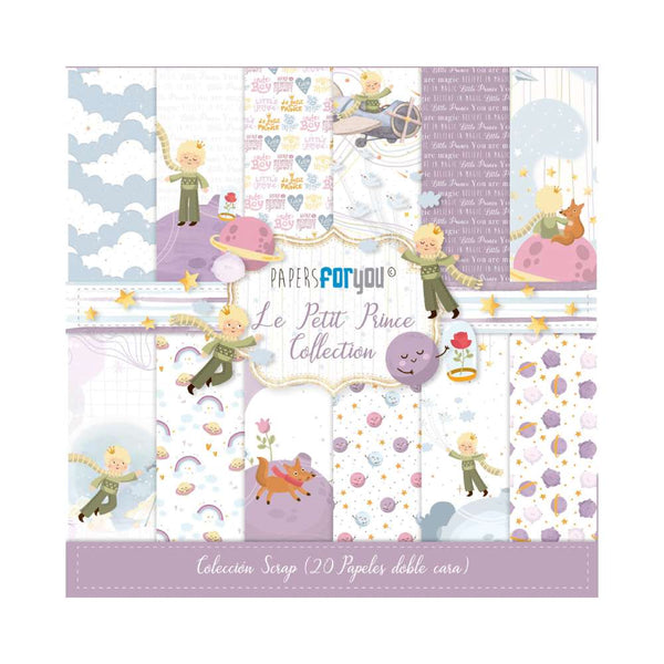 Set 20 Papeles Scrap Doble Cara 15x15 El Principito Papers For You