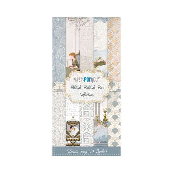 Set 10 Papeles Scrap 15x30 Bibbidi Bobbidi Boo Papers For You