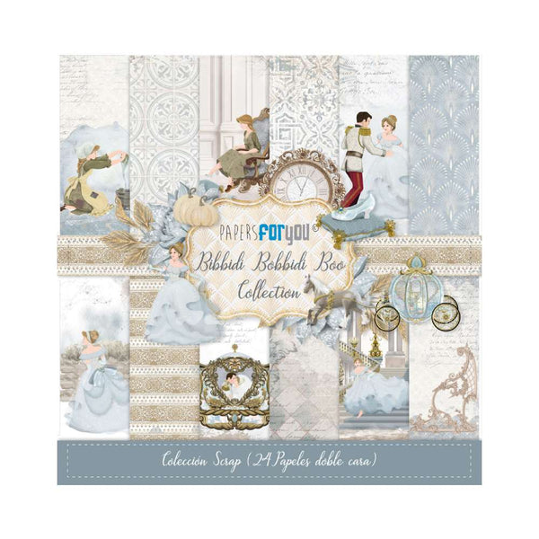 Set 24 Papeles Scrap Doble Cara 15x15 Bibbidi Bobbidi Boo Papers For You