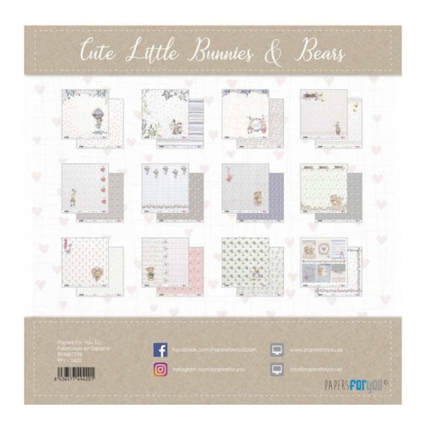 Set Papeles Scrap 30x30 Bunnies Papers For You (1)