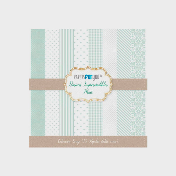 Set 10 Papeles Scrap Imprescindibles Mint 30x30 Papers For You (1)