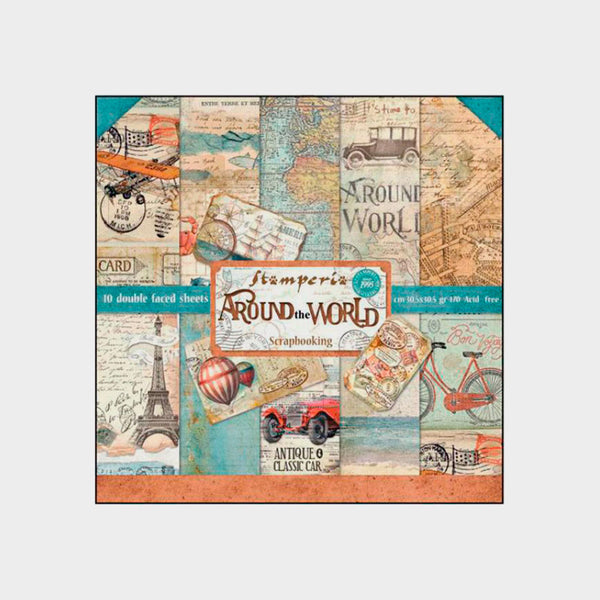 Set Papeles Scrap 'Around the World' Stamperia 30,5x30,5cm