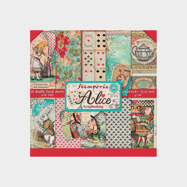 Set Papeles Scrap 'Alice' 30x30cm Stamperia