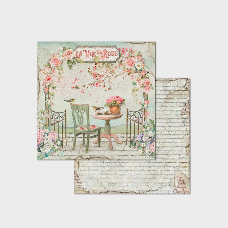 Set Papeles Scrap House of Roses 12x12" 10 Hojas Stamperia (3)