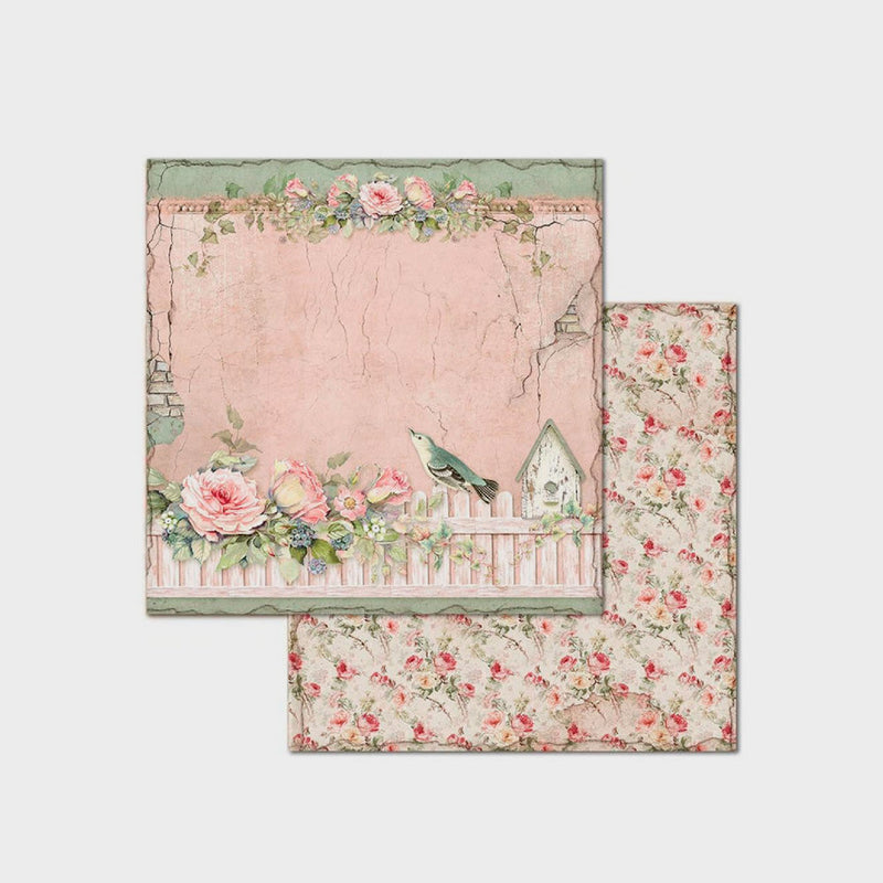 Set Papeles Scrap House of Roses 12x12" 10 Hojas Stamperia (6)