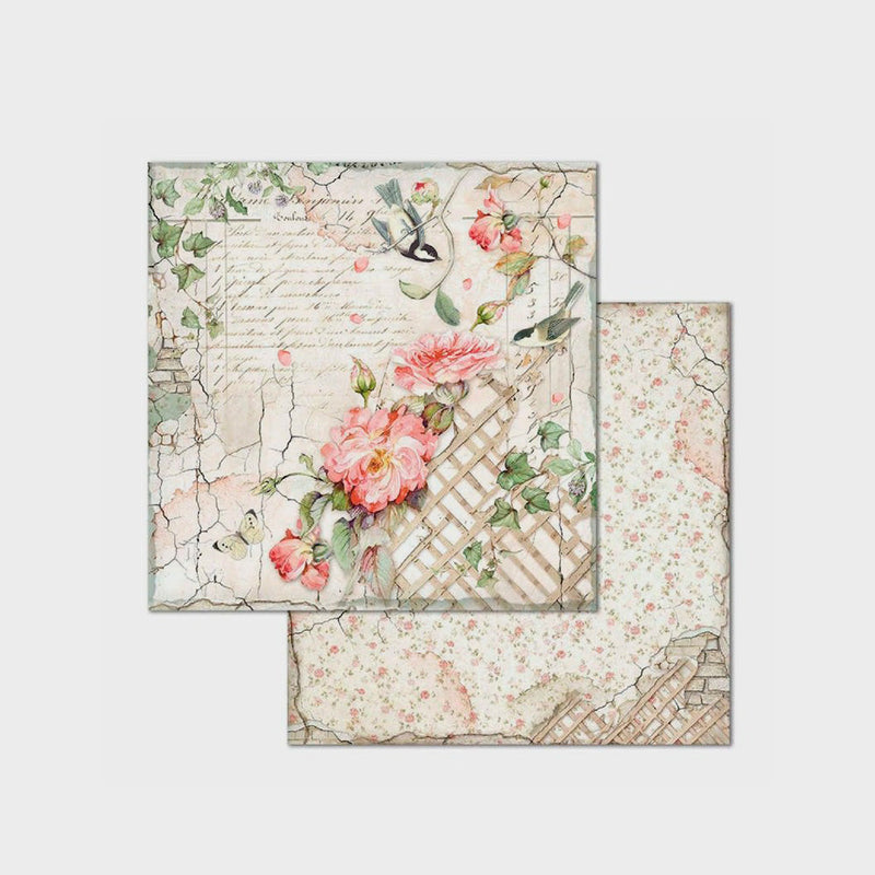 Set Papeles Scrap House of Roses 12x12" 10 Hojas Stamperia (7)