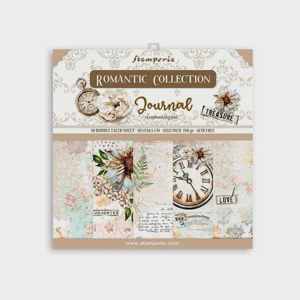 Set Papel Scrap Romantic Journal 12x12 Stamperia (1)