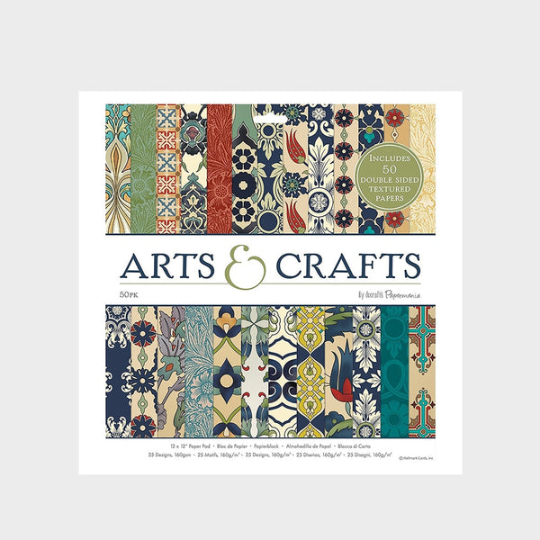 Set Papeles Scrap 'Arts & Crafts' 12x12" Docrafts