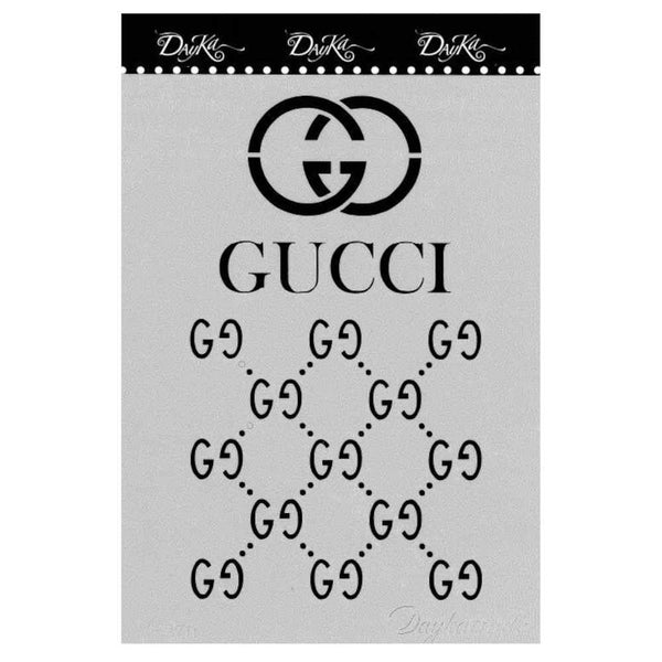 Plantilla Stencil Diseno Gucci A5 Dayka