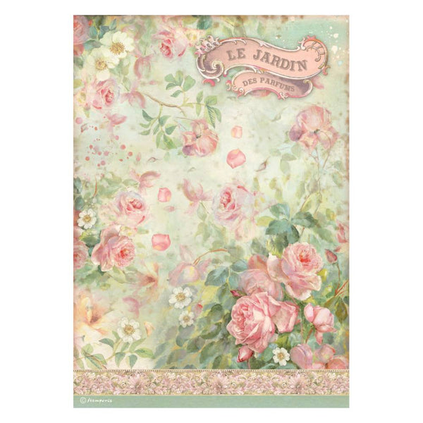 Papel Arroz A4 Le Jardin Des Parfums Rose Parfum Stamperia