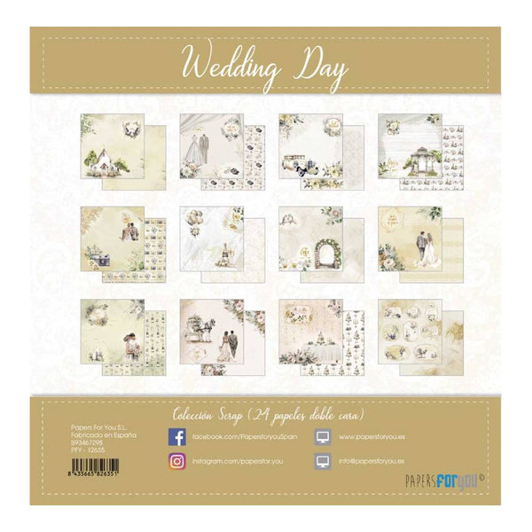 Set 24 Papel Scrap Doble Cara 20x20 Wedding Day Papers For You (1)