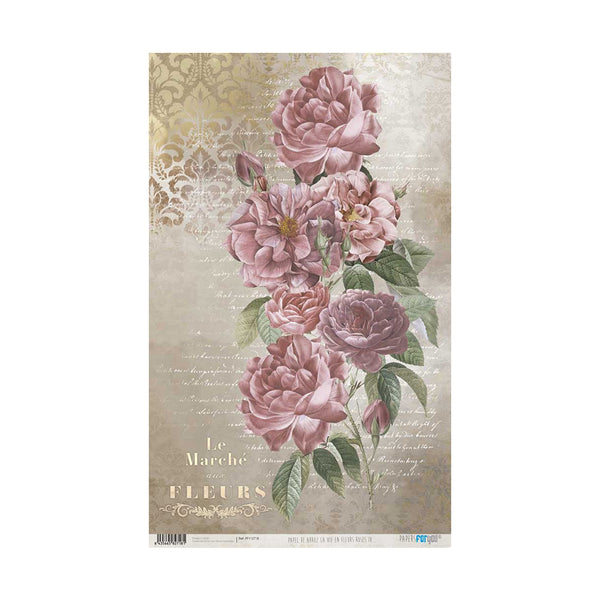 Papel Arroz 54x33 30g La Vie En Fleurs Roses IV