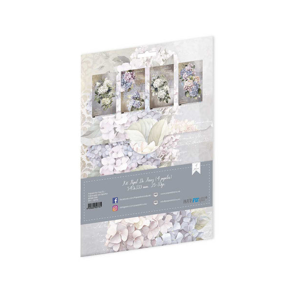 Set Papel Arroz 54x33 La Vie En Fleurs Hydrangeas (1)